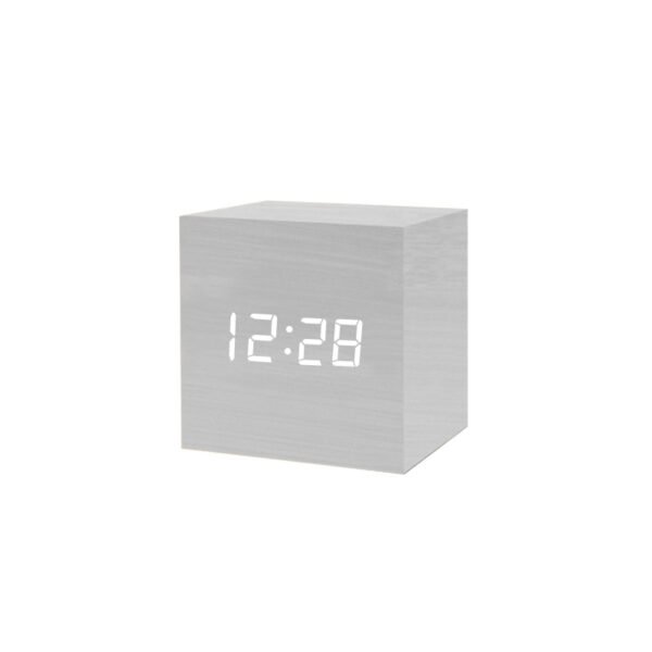 Blue LED Cube Alarm Clock With USB - 图片 2