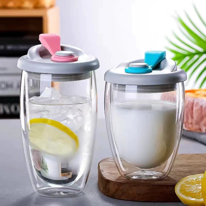 Double Insulated Clear Glass Egg-shaped Cup 15OZ - 图片 2