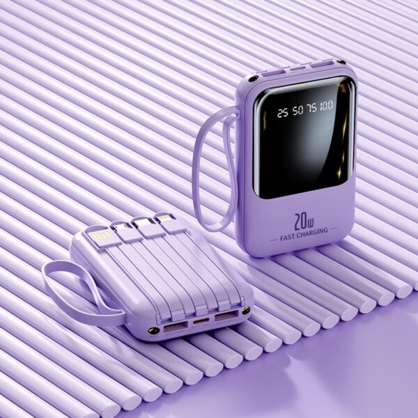 Portable 5000mAh Mini Charging Power Bank with Display - 图片 2