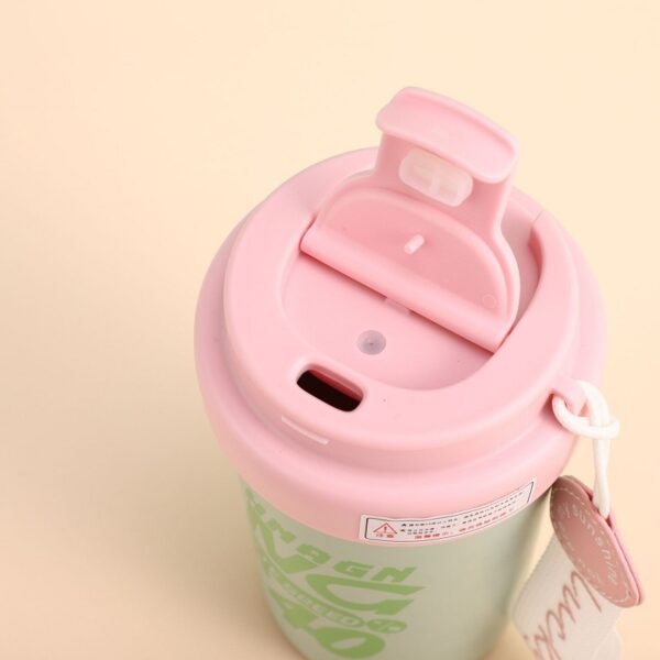 Stainless Steel Coffee Mug with Carrying Handle 14oz - Image 2