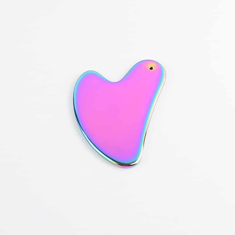 Customized Stainless Steel Colorful Heart-shaped Gua Sha Massager - 图片 2