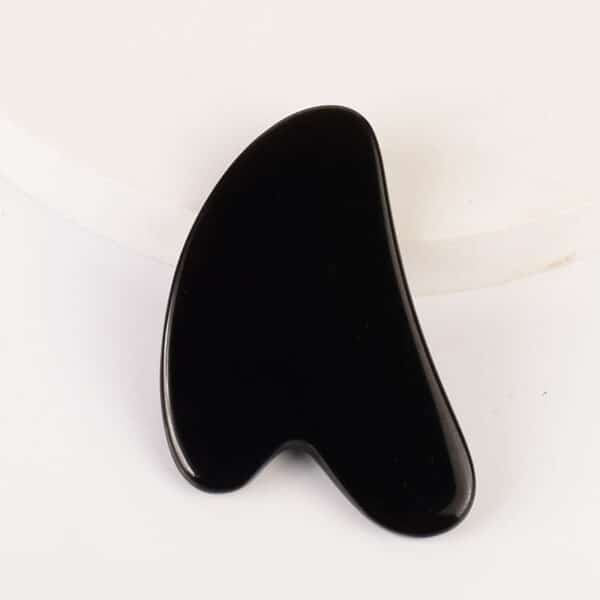 New Heart-shaped Black Obsidian Gua Sha Massager - 图片 2