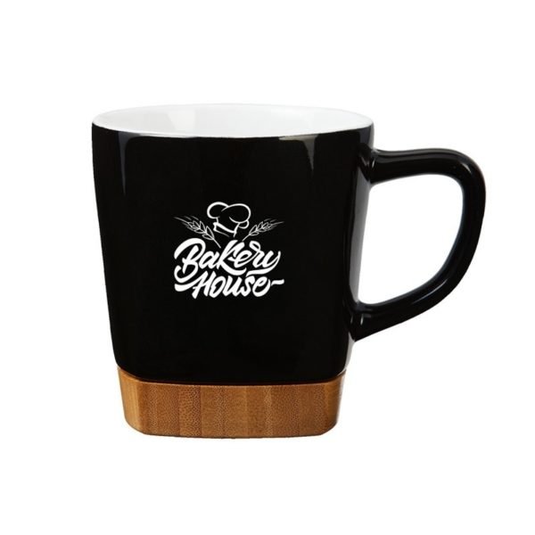 Ceramic Mug with Removable Bamboo Coaster Bottom-10oz - Image 2