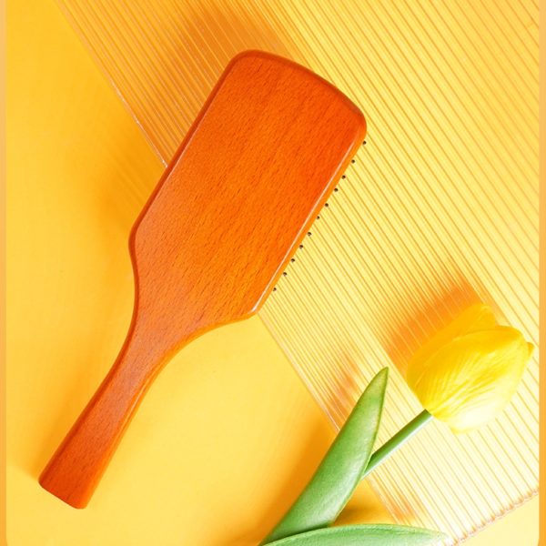 Natural Beech Paddle Brush Airbag Massage Comb 10.1 * 3.3 inches - 图片 2