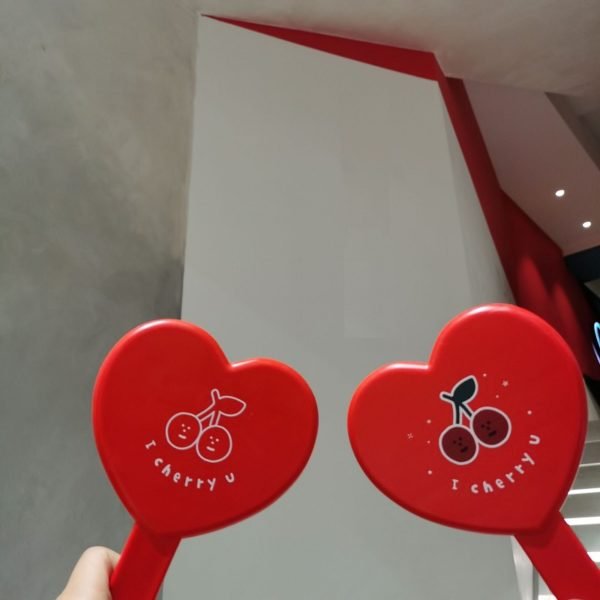 Custom Hand-Hold Heart Shape Cosmetic Mirror - 图片 2