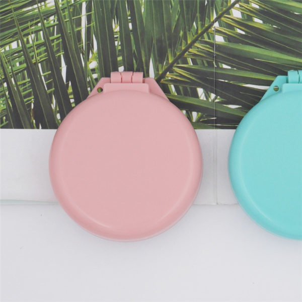 Round Compact Hair Comb with Mirror - 图片 2