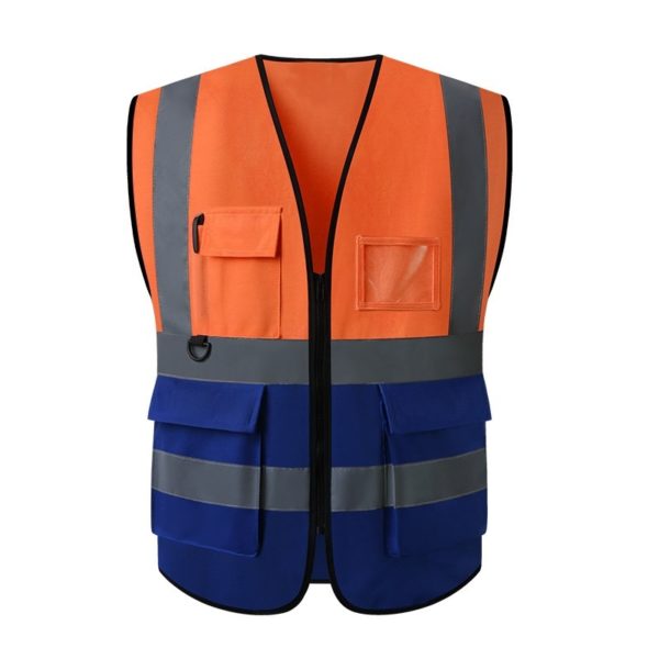Multi-pockets Zipper Safety Vest - 图片 2