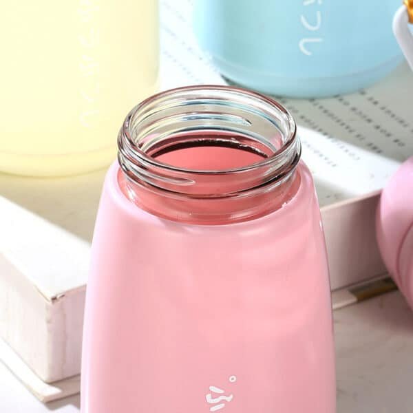 Solid Color Glass Bottle with Carrying Strap 12OZ - 图片 2