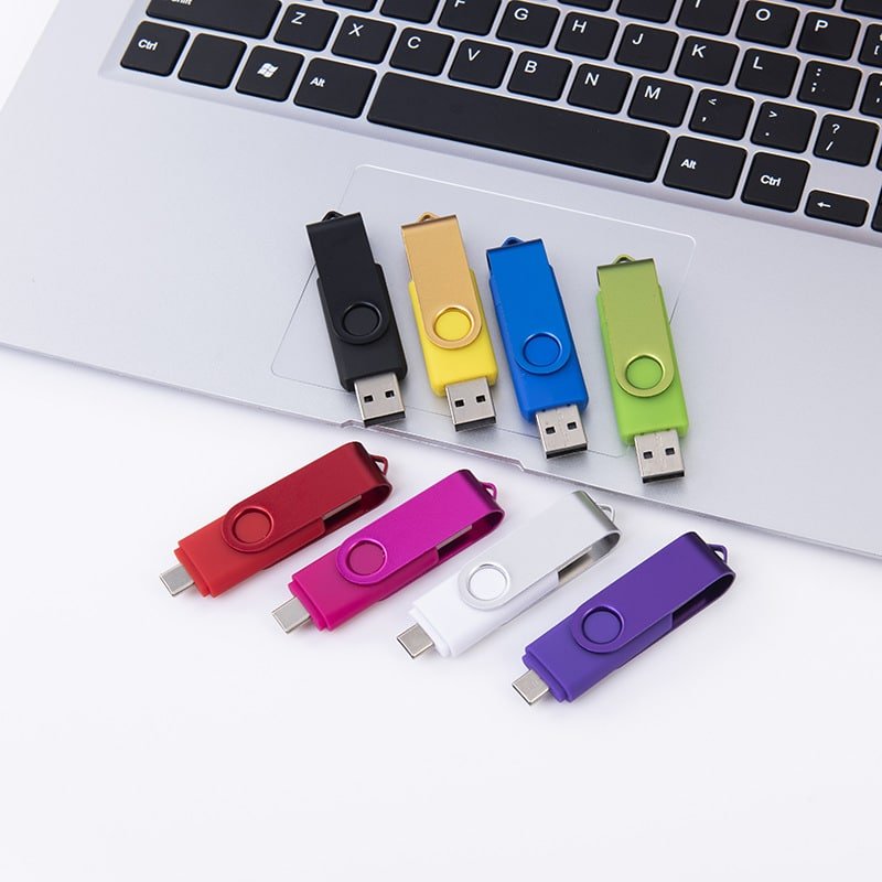Colorful Double-Head Rotating USB Flash Drive - 图片 2