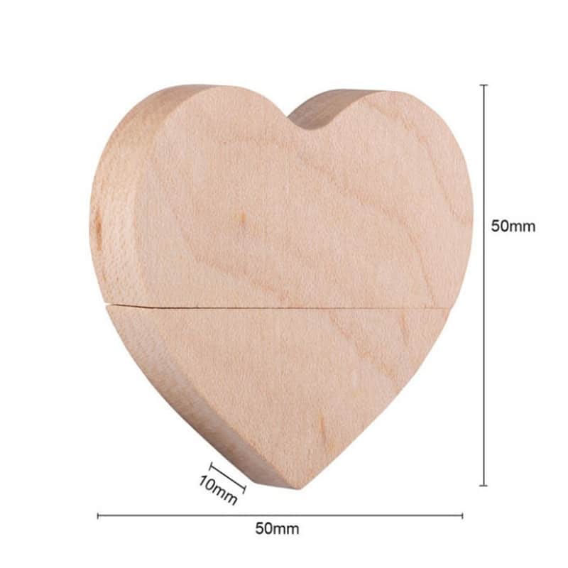 Heart Wooden USB Flash Drive - 图片 2