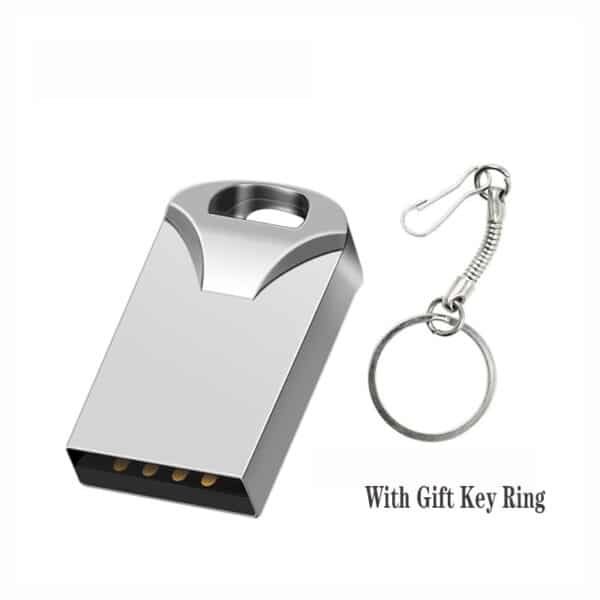 Mini Metal USB Flash Drive with Key Ring-8GB - Image 2