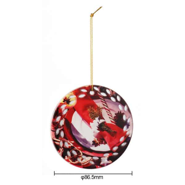 Round Perforated Ceramic Christmas Ornament - 图片 2