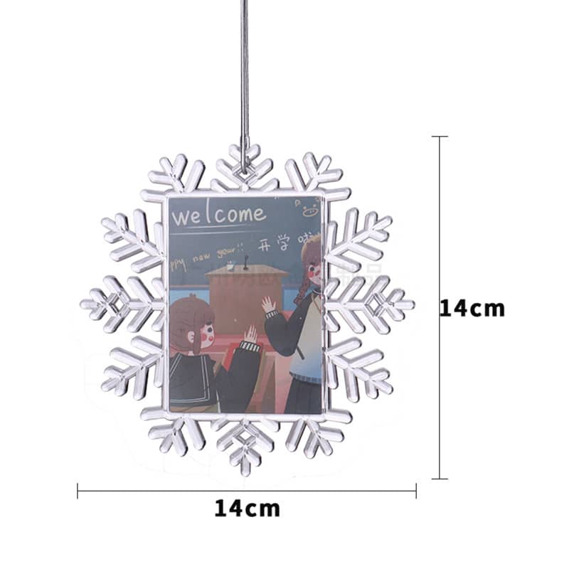 PVC Square Snowflake Christmas Ornament - 图片 2