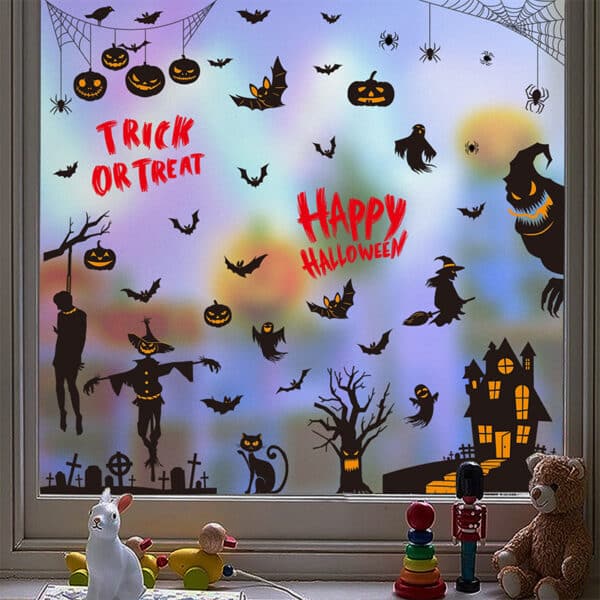 Halloween Trick or Treat Customizable Static Window Clings - 图片 2