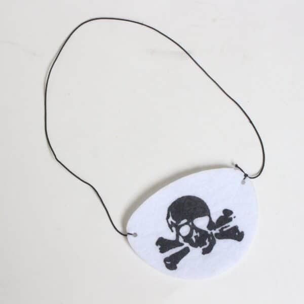 White Pirate Eyepatch with Skull Design - 图片 2