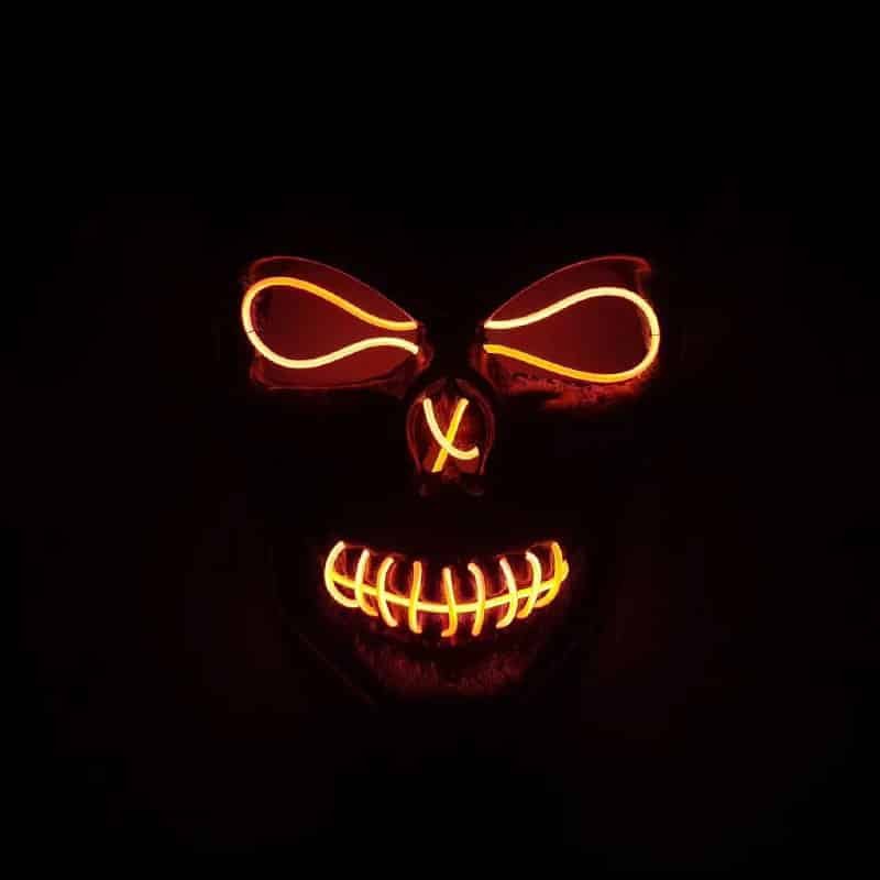 Halloween Party Scary Skull Mask with LED Lights - 图片 2