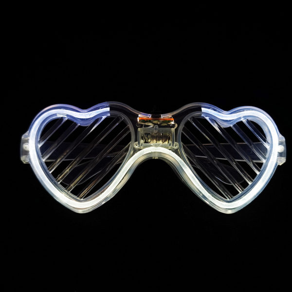 Plastic Heart-shaped LED Flashing Shutter Glasses with Logo - 图片 2