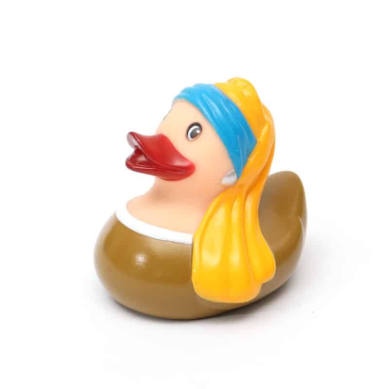 PVC Maiden Duck with A Pearl Earring Shaped Bath Toys - 图片 2