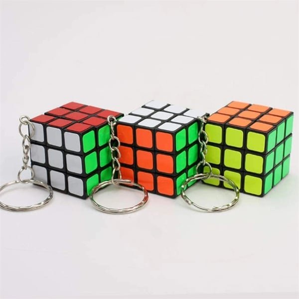 New PU Foam Cube Puzzle Stress Ball with Keychain - Image 2