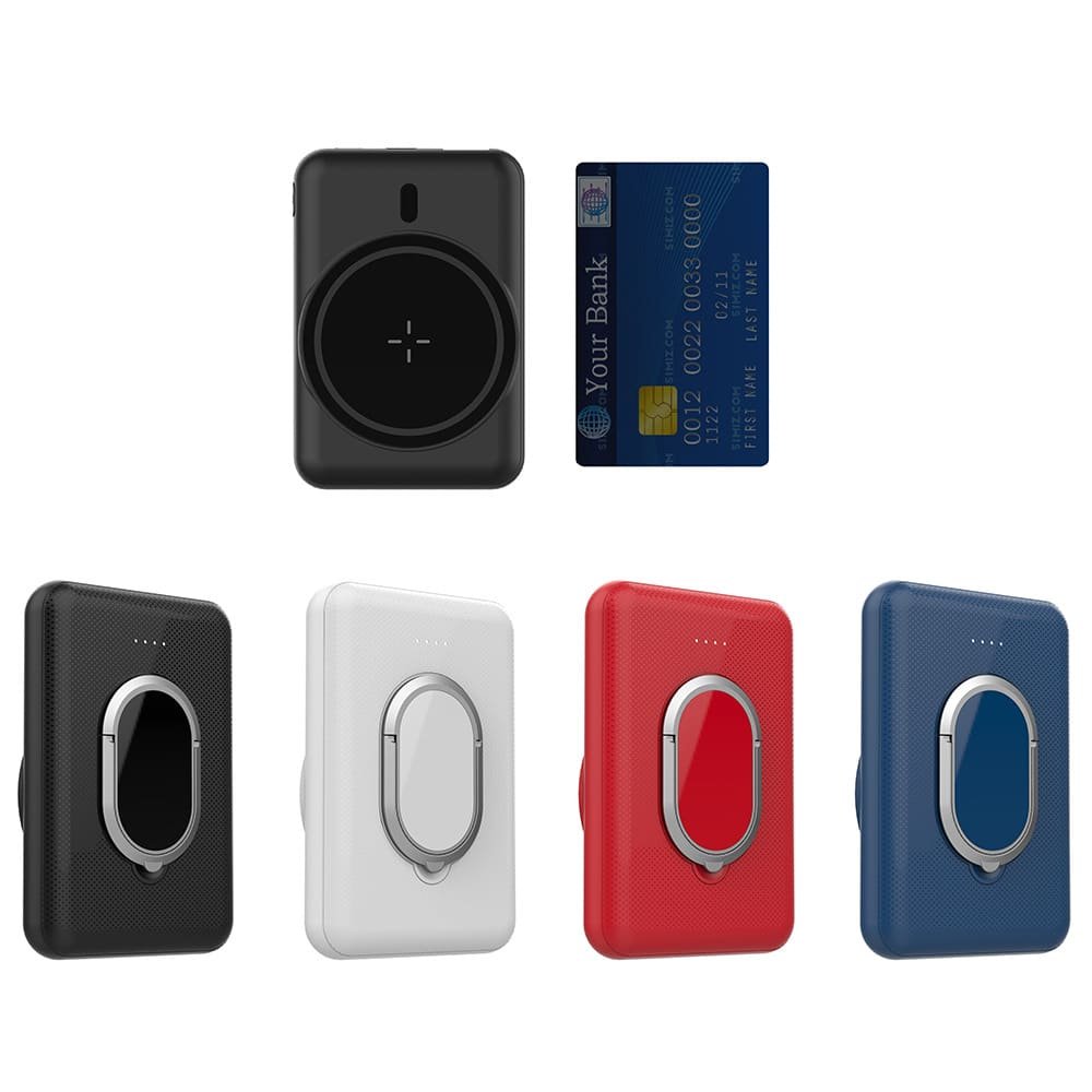 5,000mAh Magnetic Ring Stand Ultra-Slim Wireless Power Bank - 图片 2