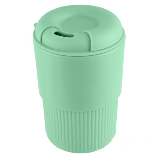 11oz Multi-colored Portable Coffee Cup With Lid - 图片 2