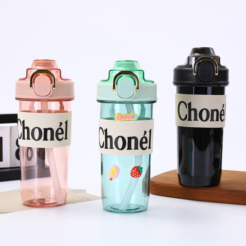 Portable Summer Plastic Simple Outdoor Sports Cup Anti-drop Shaking Bottle with Straw - 图片 2
