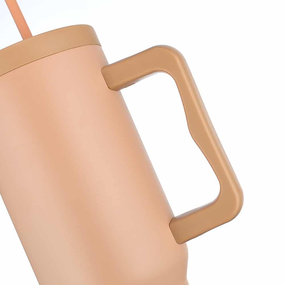 Pure Color Stainless Steel Tumbler With Handle and Straw 40OZ - 图片 3