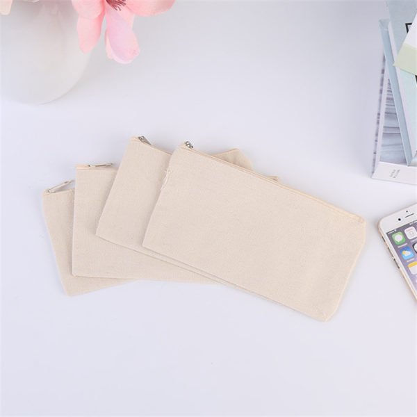 Natural Canvas Make-up Bags With Zipper - 图片 3