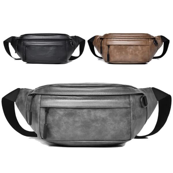 Minimalist PU Leather Waterproof Fanny Pack - 图片 3