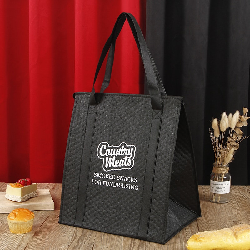 Dot Embossed Zipper Non-Woven Insulation Bag - 图片 3
