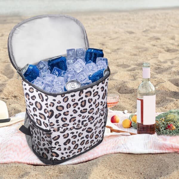 Large Capacity Leopard-print Duffel Bag Portable Cooler Bag - Image 3
