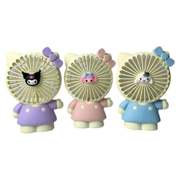 Candy-color Cartoon Rechargeable Portable Fan - 图片 3
