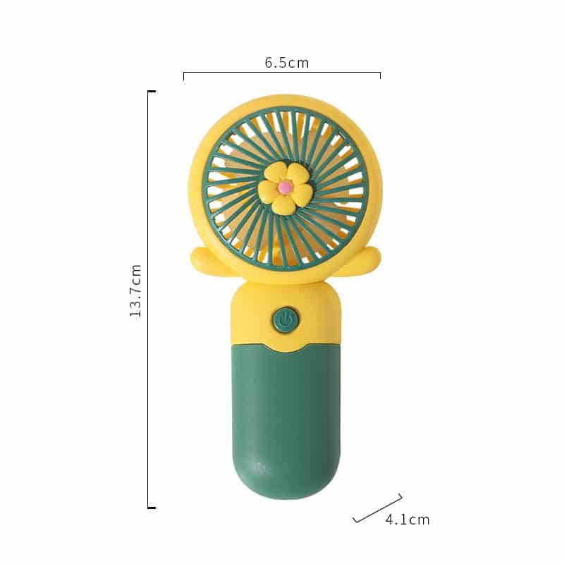 Summer Cartoon Flower Handheld USB Rechargeable Fan - 图片 3