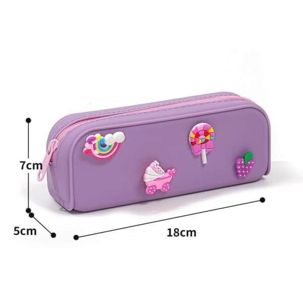 Colorful Silicone Hole Pencil Case With Custom Charms - 图片 3