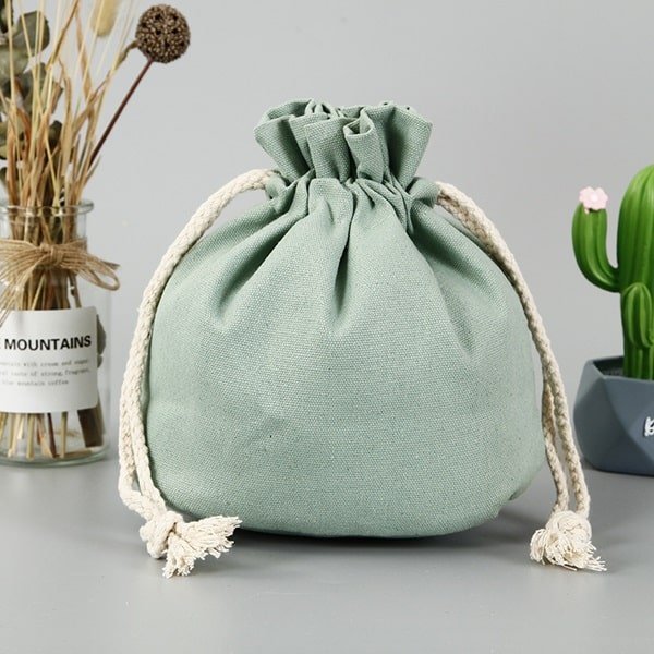 Round Bottom Canvas Drawstring Bag - Image 3