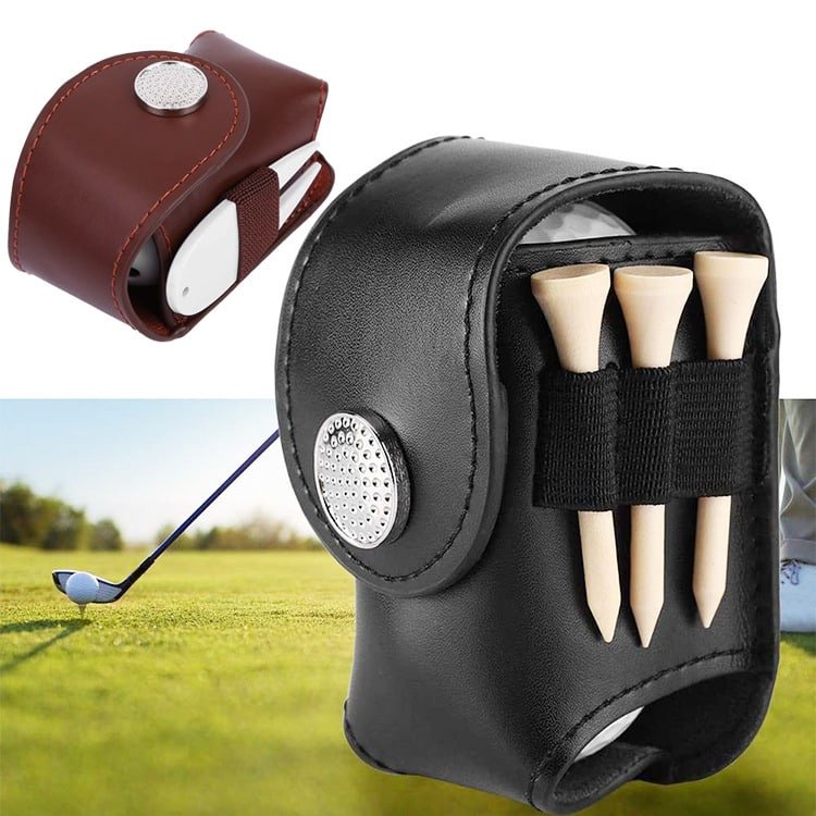 Genuine Leather Golf Ball Waist Pouch - Image 3