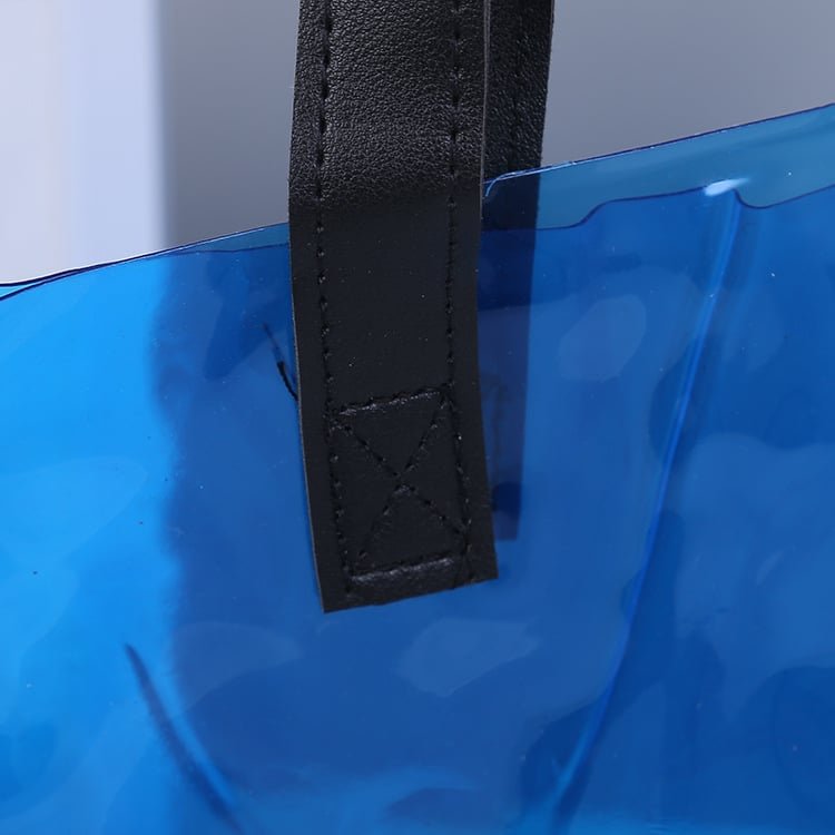 PVC Clear Tote with Leather Handle - Image 3