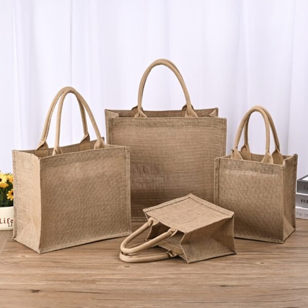 Eco-friendly Linen Hand-held Canvas Bag - Image 3