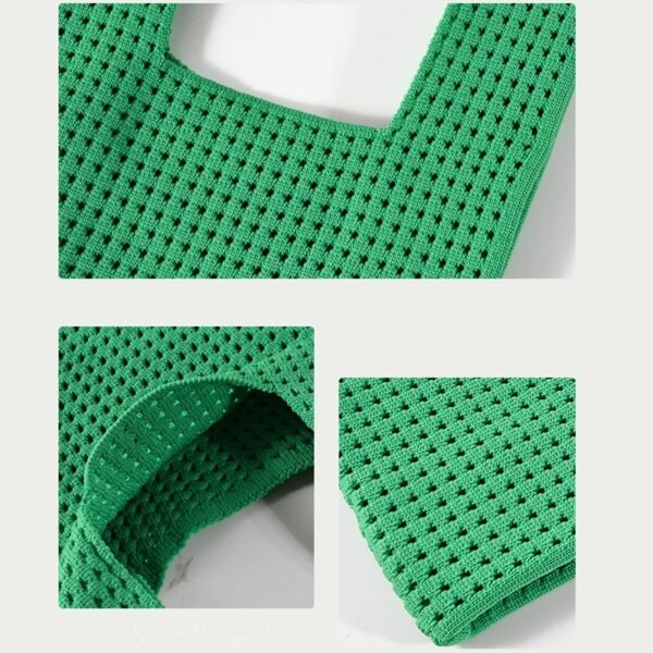 Knitted Tote Bucket Bag - Image 3