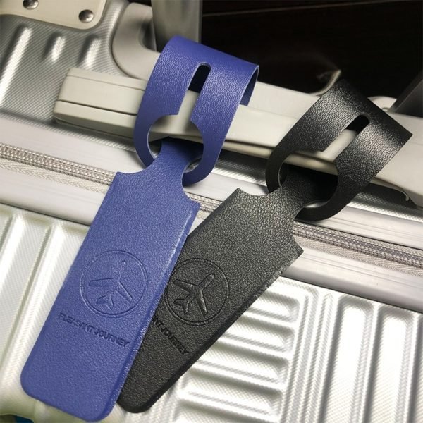 Double Sided Leather Interlaced Luggage Tag - Image 3