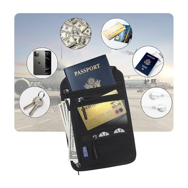 Anti-Theft Passport Neck Wallet Pouch - 图片 3