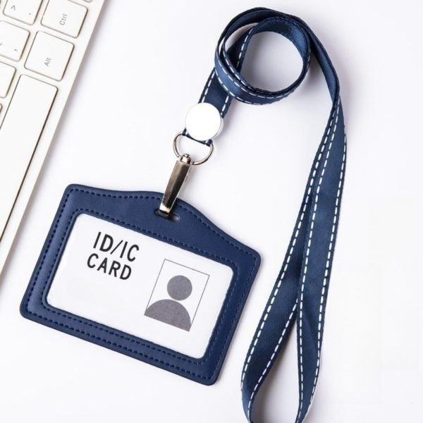 Multicolor Horizontal PU Card Holder with Lanyard - Image 3