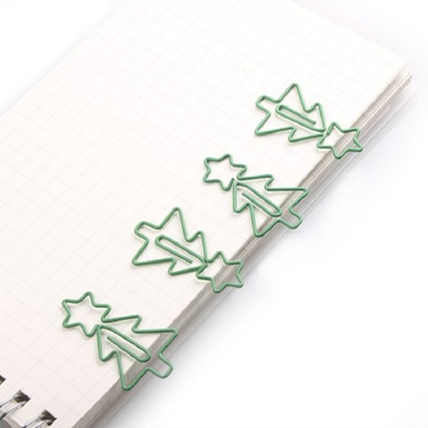 Christmas Tree Shaped Metal Paperclip Bookmark - 图片 3