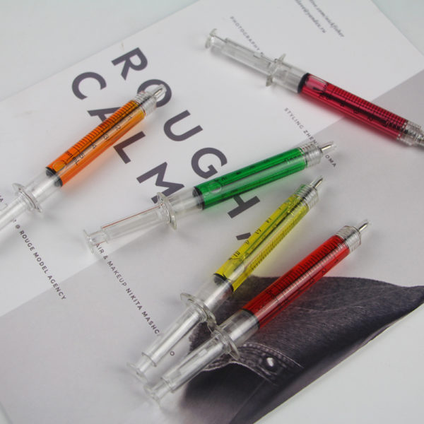 Multi-colored Syringe Shaped Pen With Logo - 图片 3
