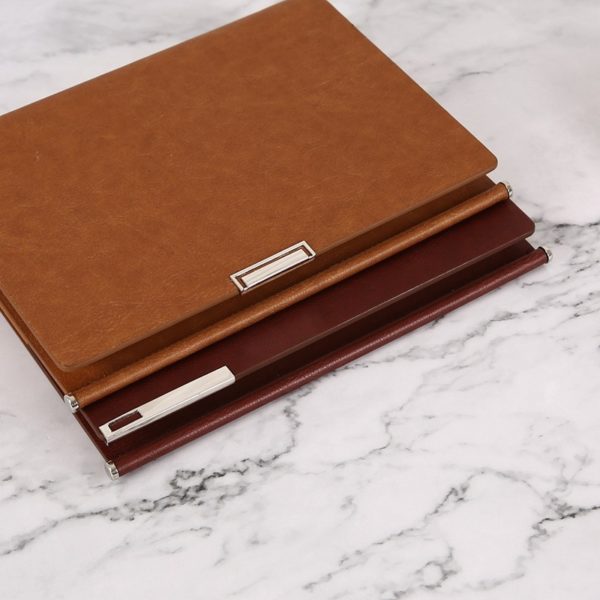 PU Imitation Leather Metal Marking Laser Logo Business Notebook - 图片 3