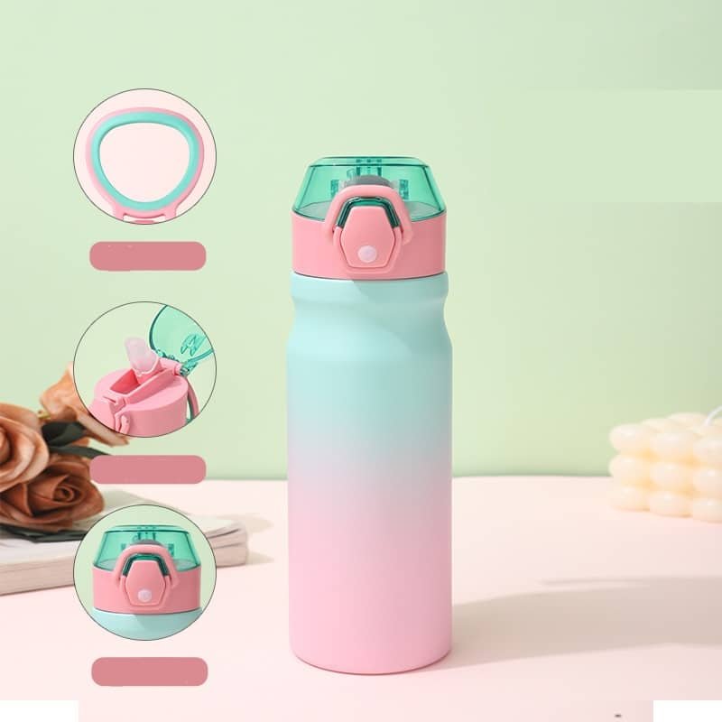 New Outdoor Sports Water Bottle Double-layer 304 Stainless Steel Insulation Cup - 图片 3