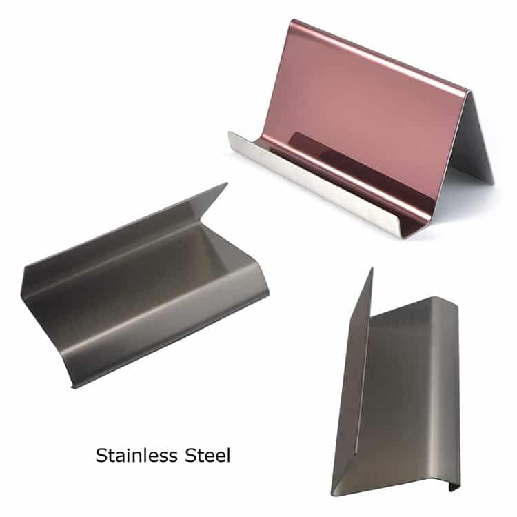 V-Shaped 304 Stainless Steel Desktop Business Card Holder - 图片 3