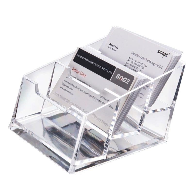 Transparent Triple-Layer Plastic Business Card Holder - 图片 3