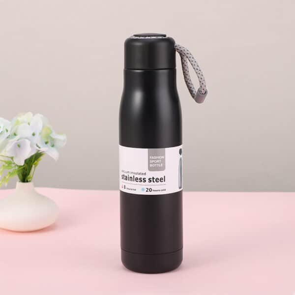 Outdoor Sports Cup Portable Stainless Steel Water Bottle with Lanyard - 图片 3