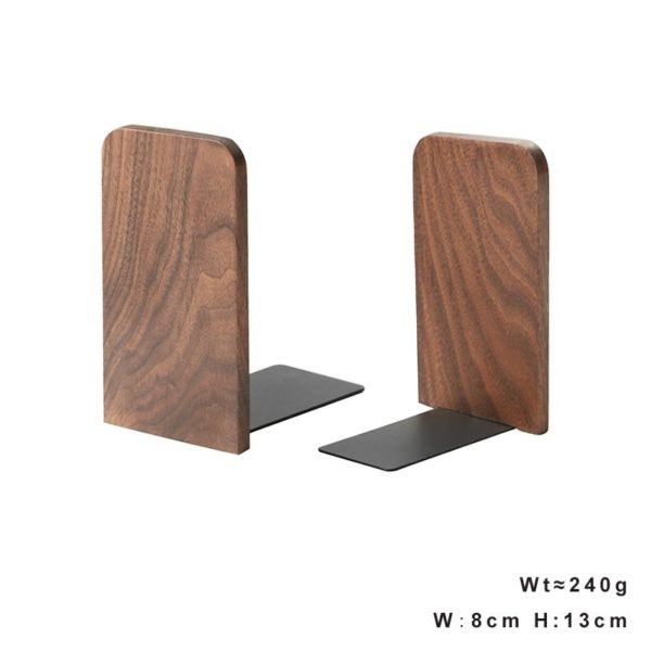 Rounded Corners Eco-friendly Thick Wooden Sturdy Bookend - 图片 3